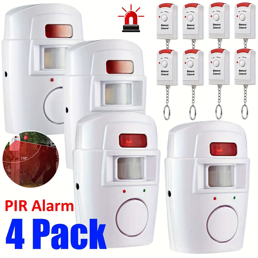 Wireless PIR Motion Sensor Alarm System (4 pcs) - Electronics > Business & Home Security > Intercoms & Doorbells at Dealshubindia