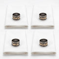 Personalized Brass Embossed Napkin Rings, Antique Gold Brass, Set of 4 Wedding Table Decor