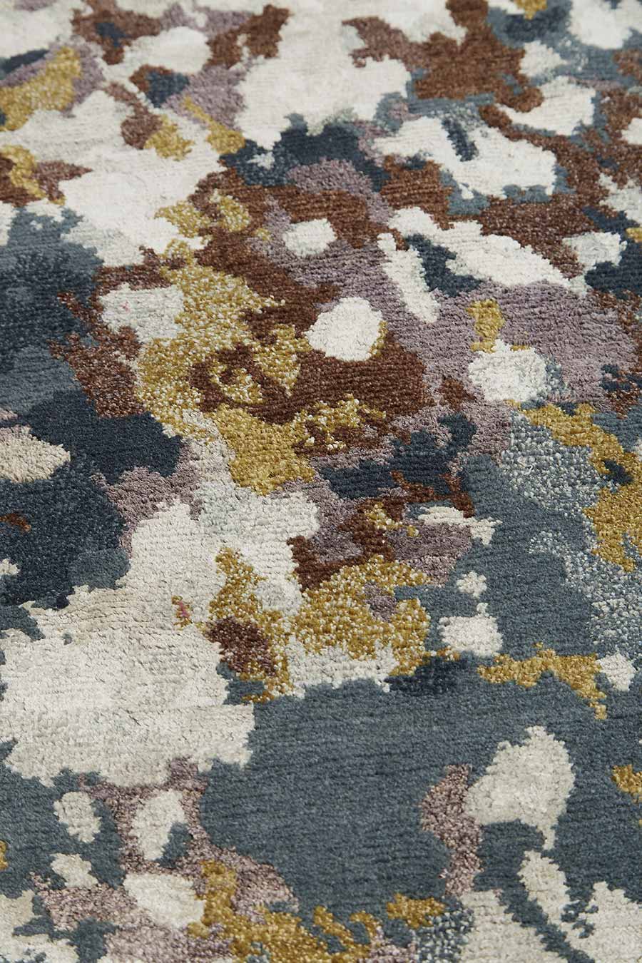 Hand Tufted Speckled Abstract Round Wool Rug | Cream, Slate & Rust | Esoteria by Rugfine