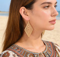 Hollow out Geometric Rhombus Drop Earrings Chic Ear Hook Boutique Jewellery