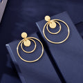 Fashion Gold Silver Circle Disc Charm Dangle Hoop Earrings Stunning Accessories