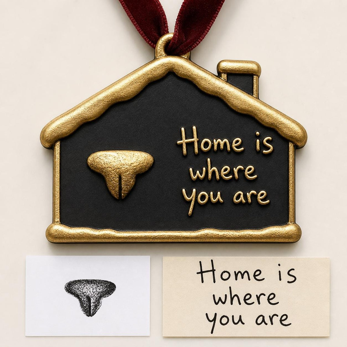 Pet Nose Print Ornament, Snowy House