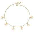 Elements Gold Heart and Flower Charm Bracelet-0