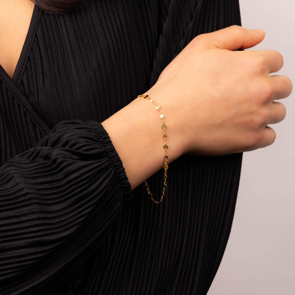 Elements Gold Discs and Chain Bracelet-1