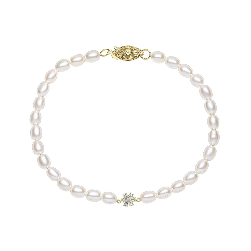 Elements Gold Seed Pearl and Flower Bracelet-0