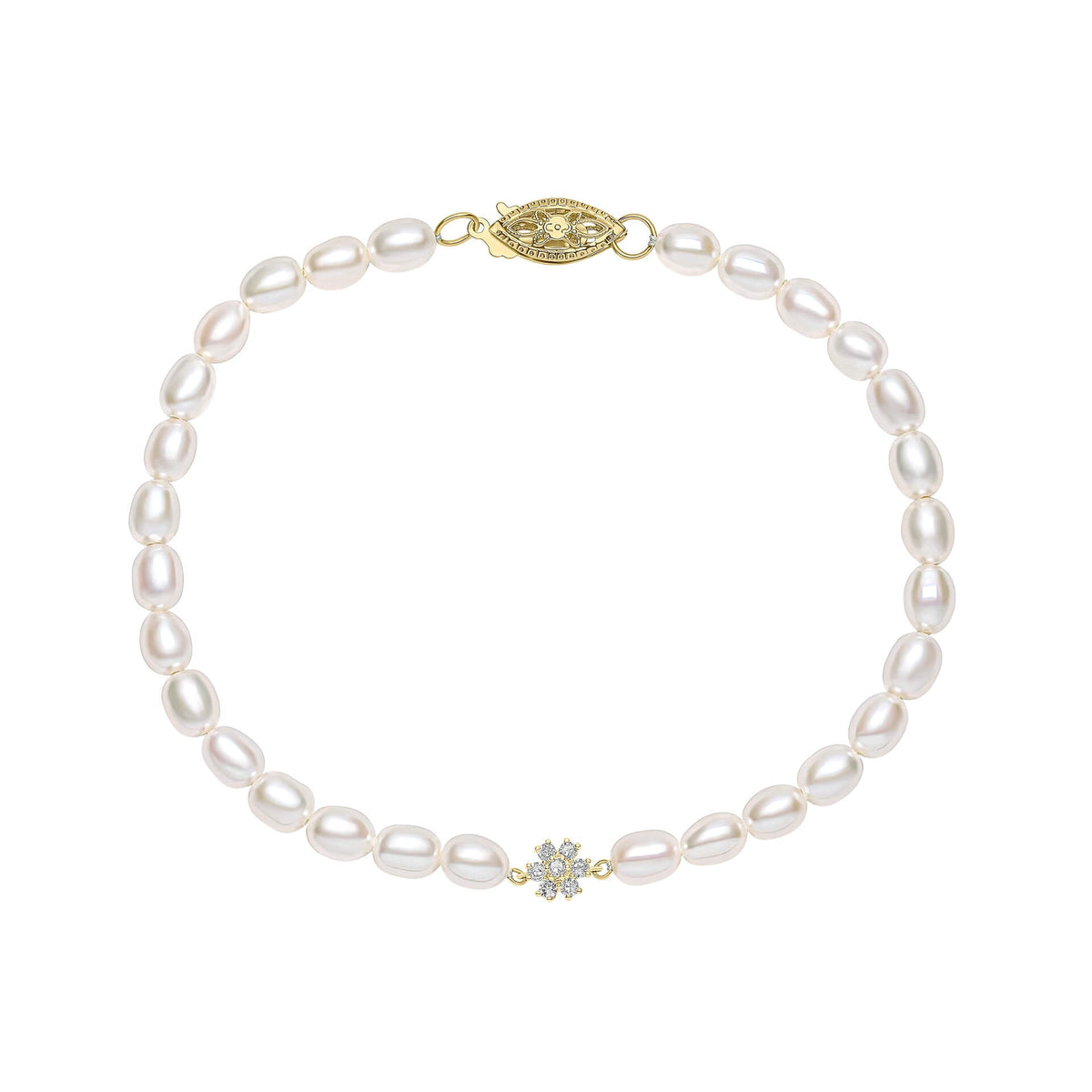Elements Gold Seed Pearl and Flower Bracelet-0