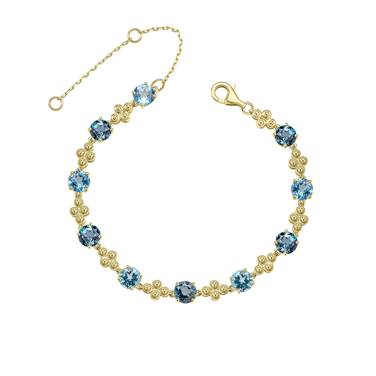 Elements Gold Ornate Blue Topaz Bracelet-0