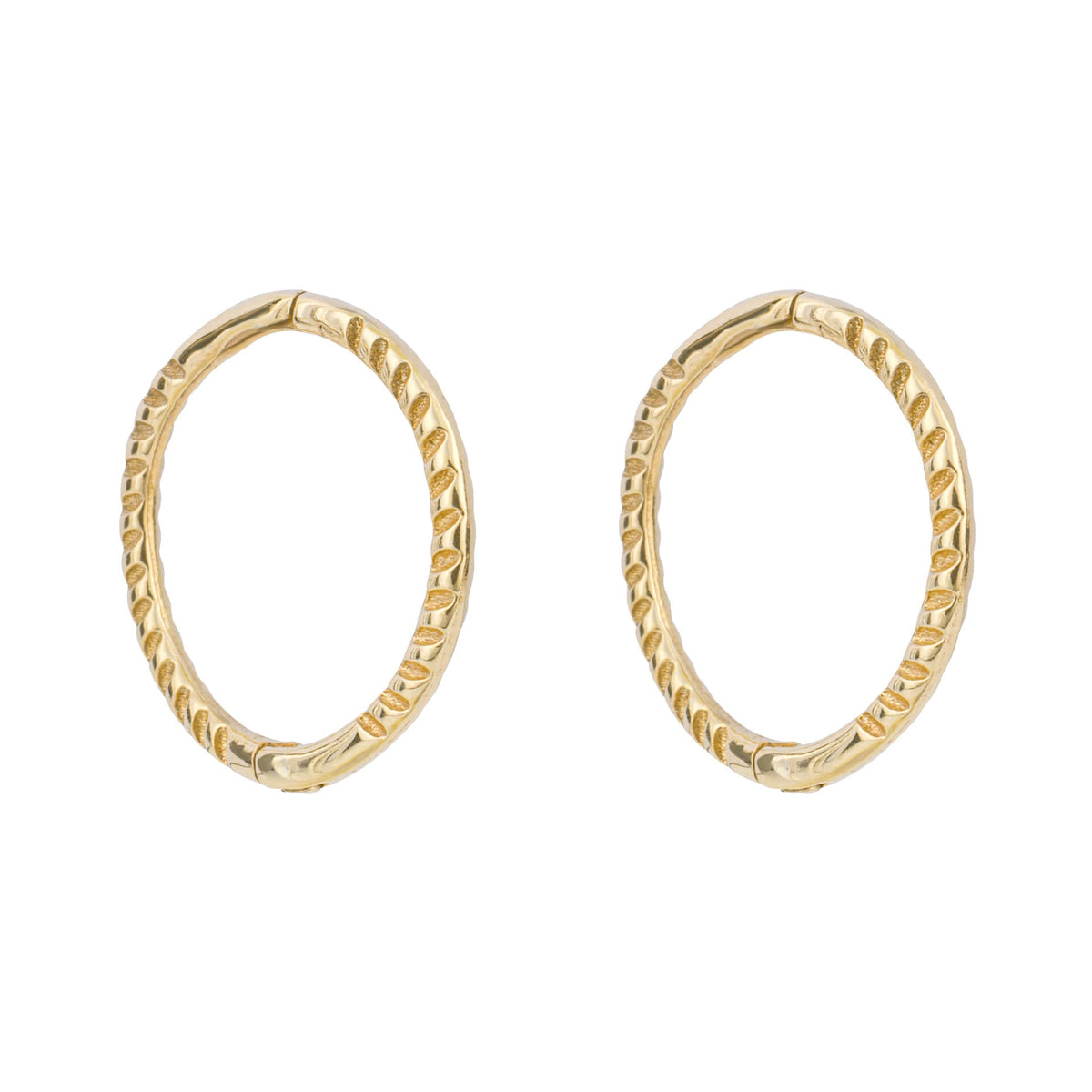Elements Gold Rope Effect Hoop Earrings-3