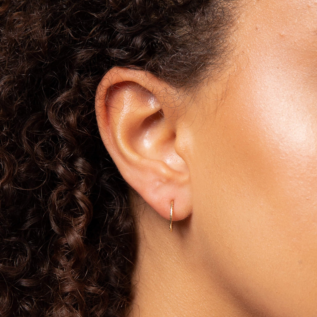 Elements Gold Rope Effect Hoop Earrings-4