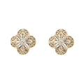 Elements Gold Flower Stud Earrings with Diamond-0