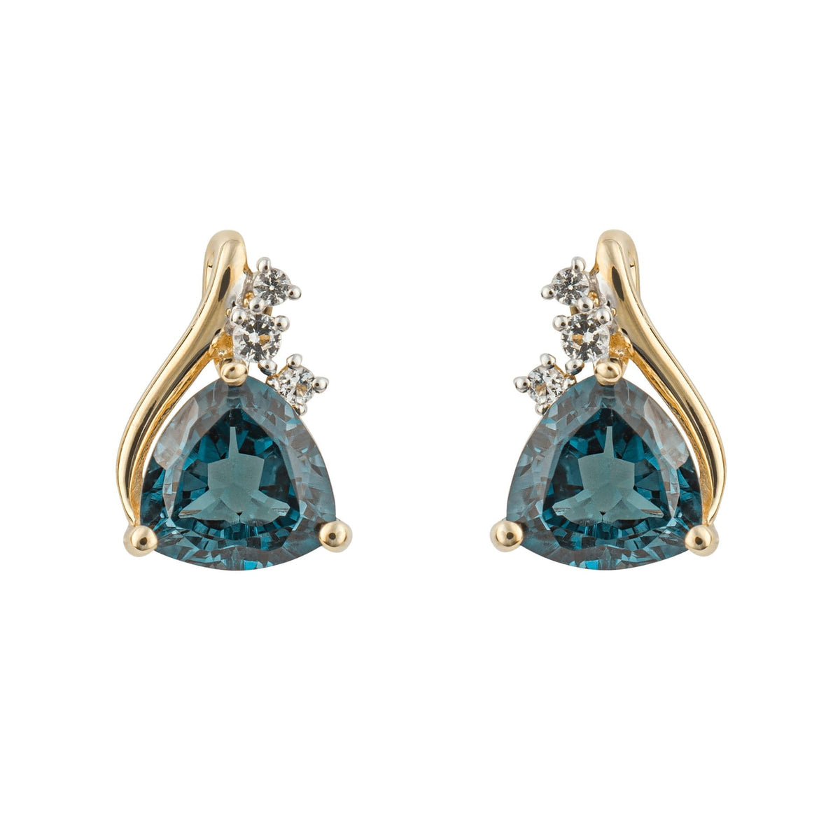 Elements Gold Trillion Semi-Precious Stud Earrings-3