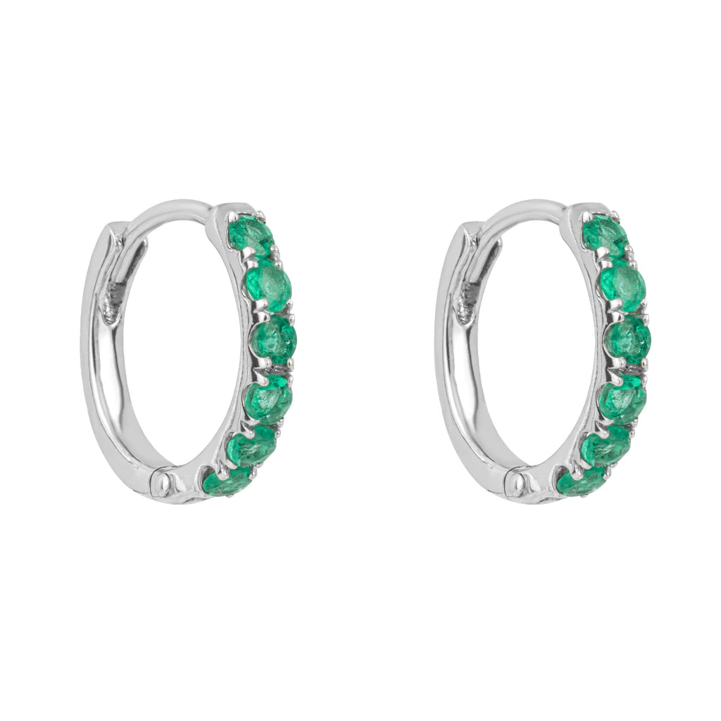 Elements Gold Precious Stone Hoop Earrings-5