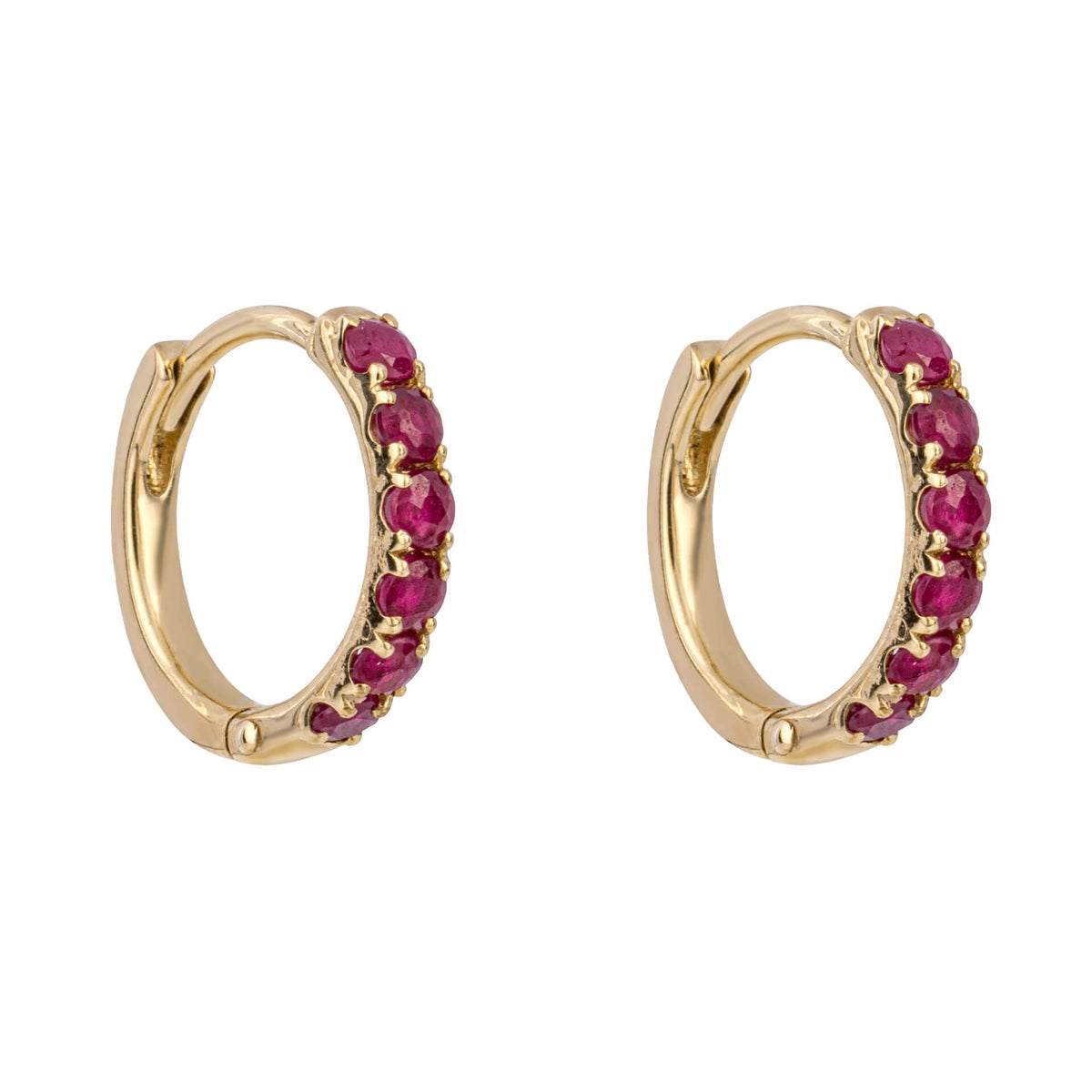 Elements Gold Precious Stone Hoop Earrings-4