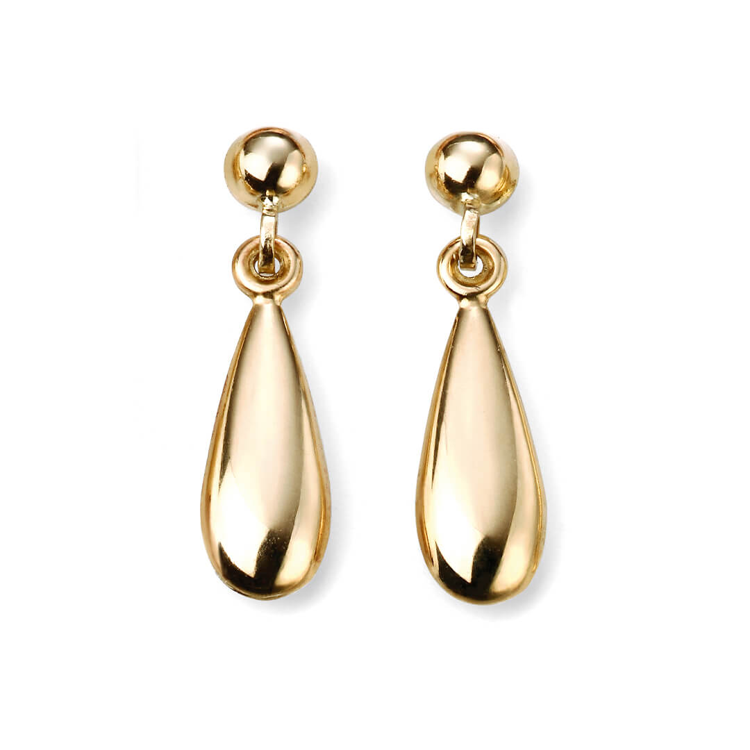 Elements Gold Plain Teardrop Earrings-0
