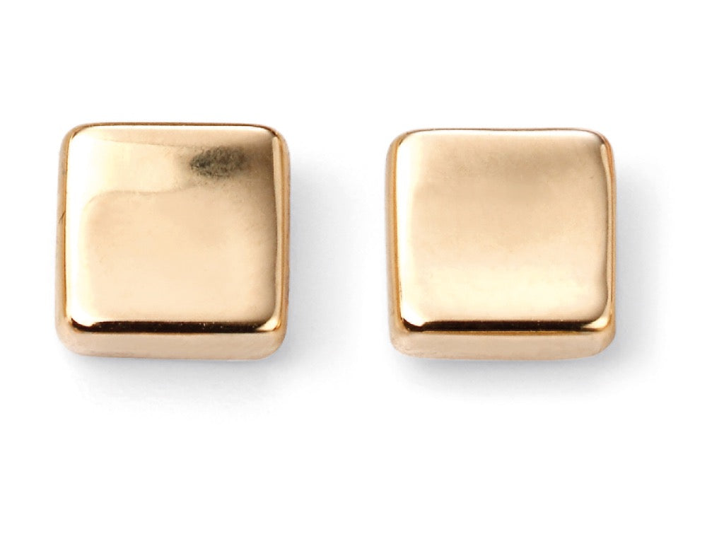 Elements Gold Plain Square Stud Earrings-0