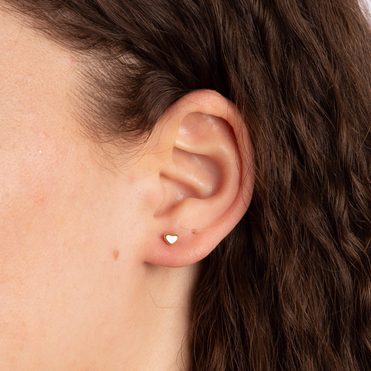 Elements Gold Small Heart Earrings-2