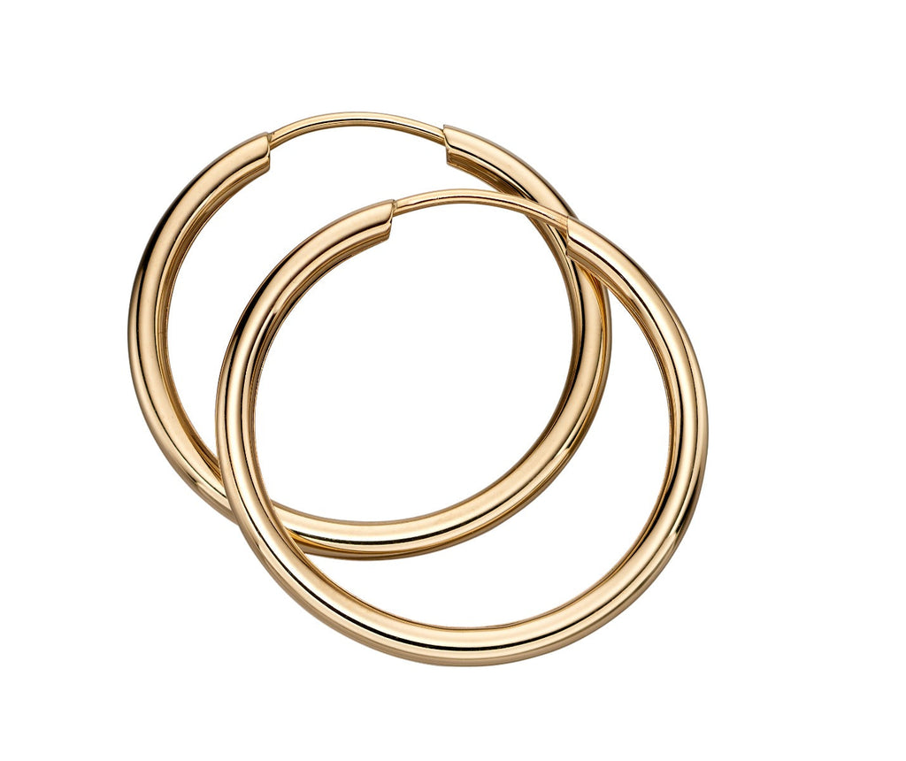 Elements Gold Sleeper Hoop Earrings-3
