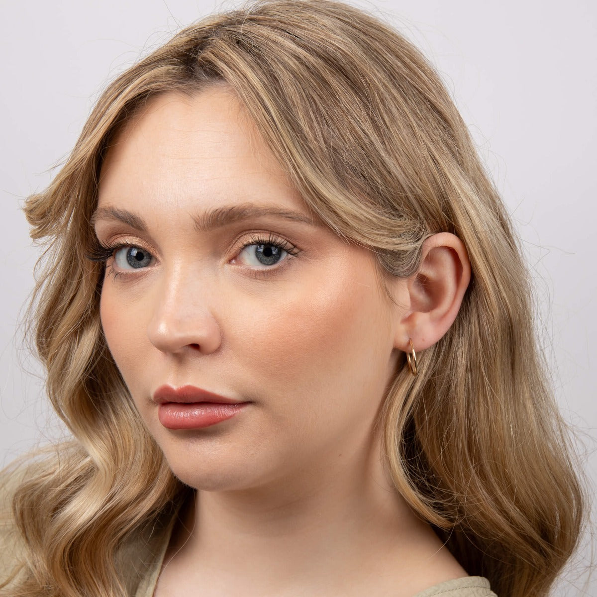 Elements Gold Sleeper Hoop Earrings-2