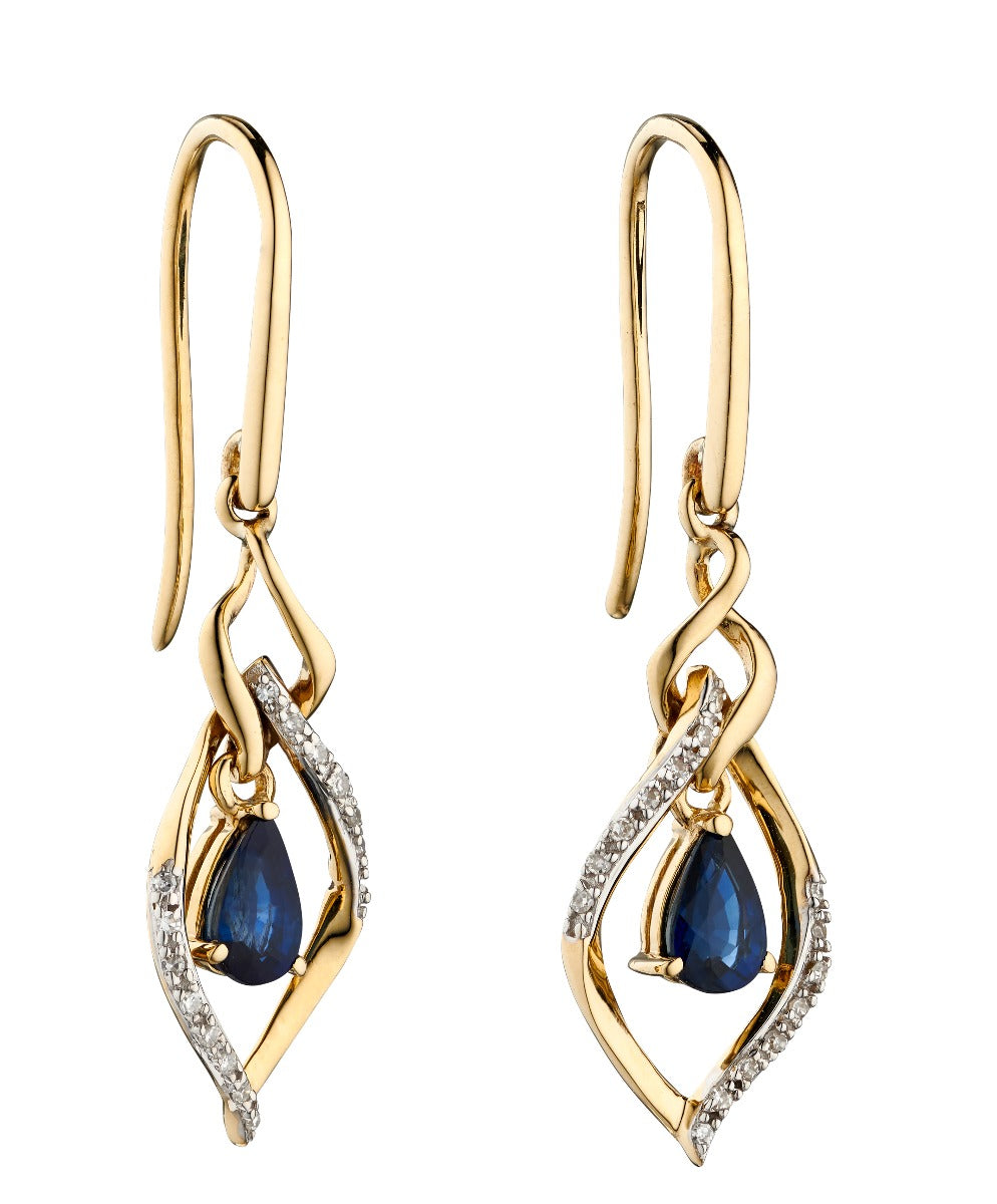 Elements Gold Double Drop Open Marquise Earrings-0