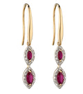 Elements Gold Marquise Double Drop Earrings-0