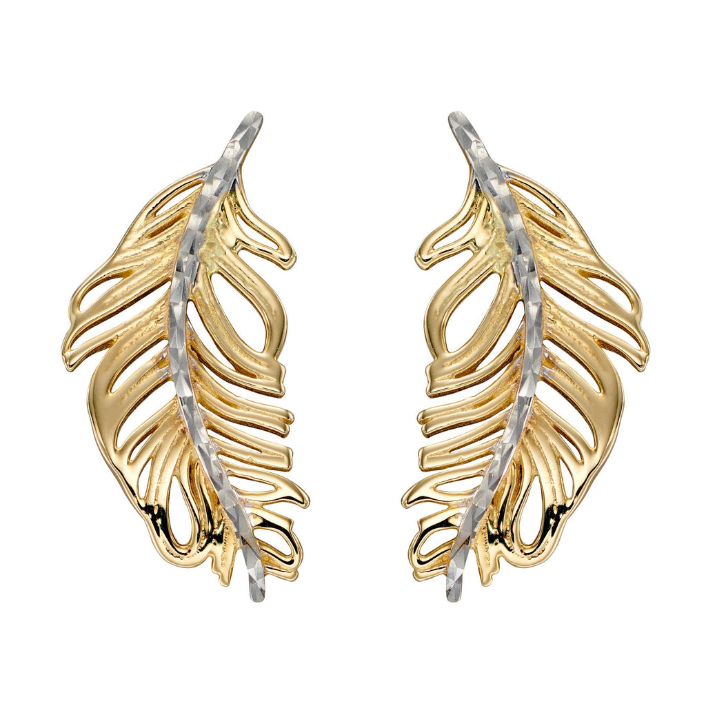 Elements Gold Feather Earrings-0