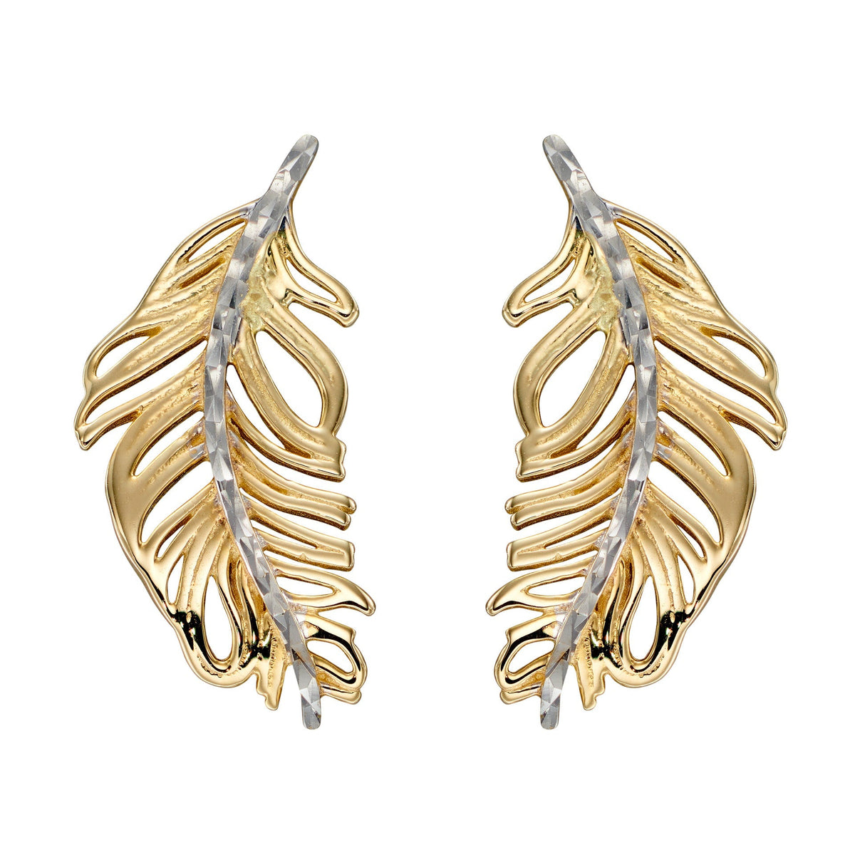Elements Gold Feather Earrings-0