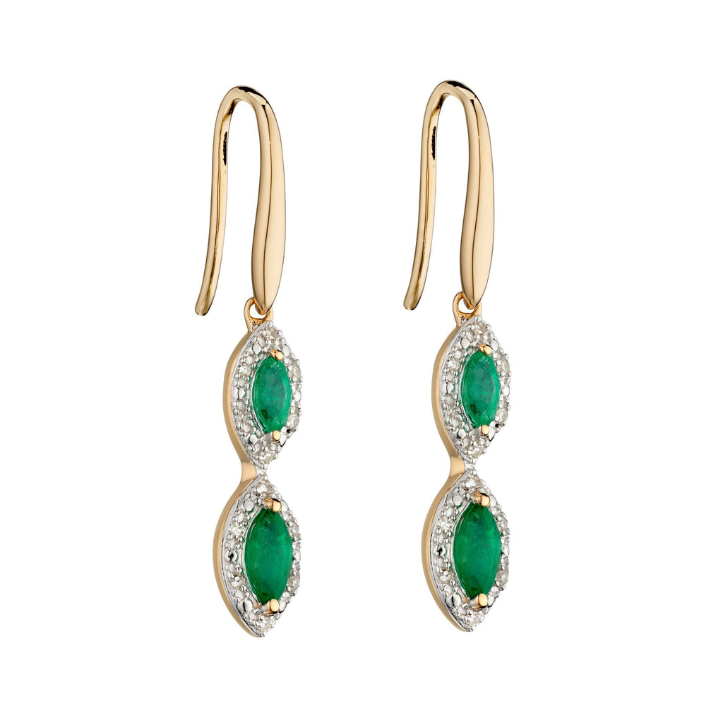 Elements Gold Marquise Double Drop Earrings-1