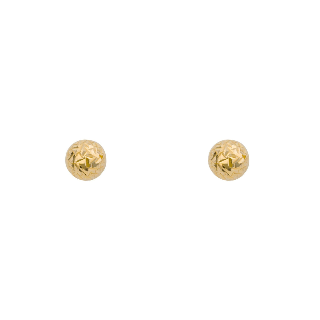 Elements Gold Small Textured Ball Stud Earrings-0
