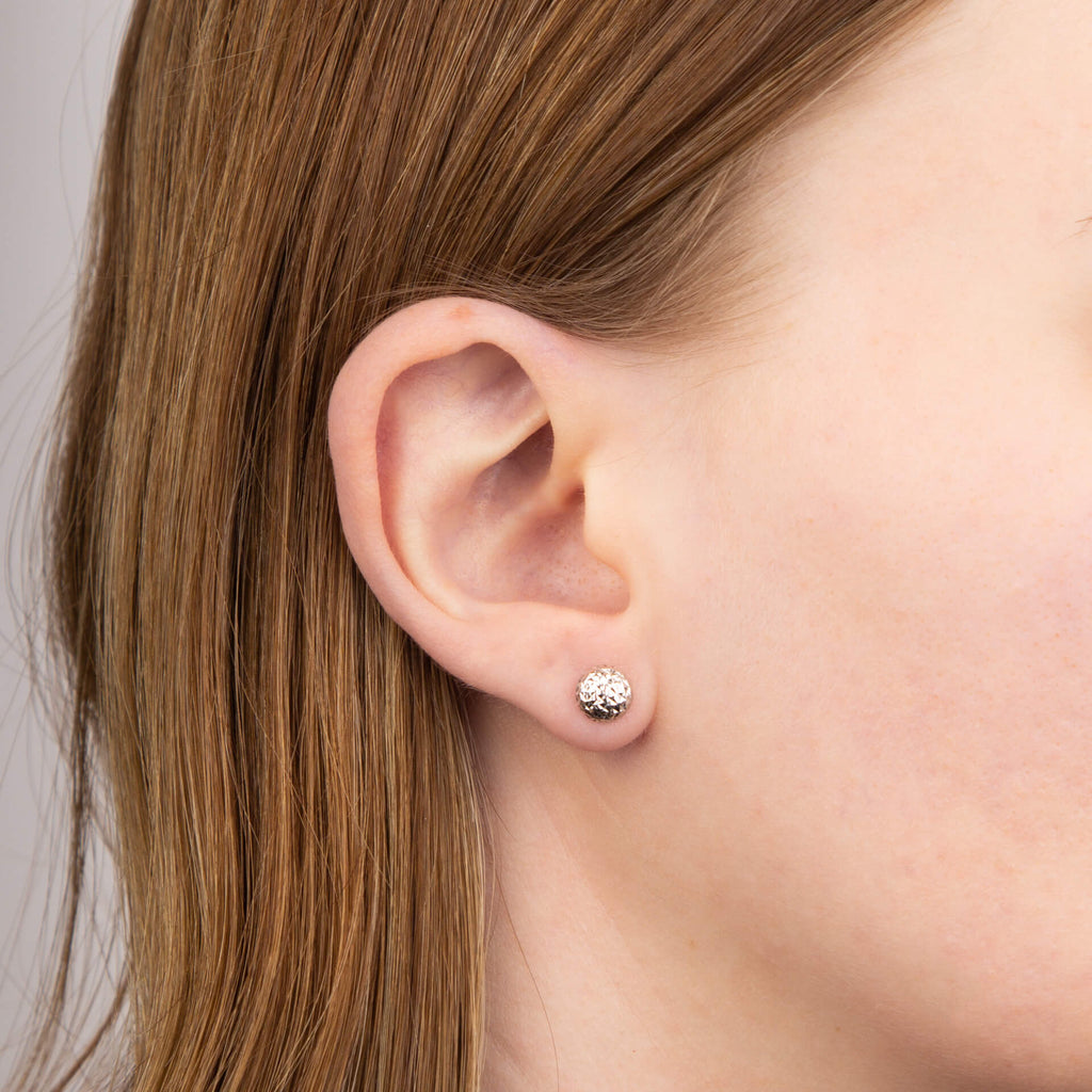 Elements Gold Textured Ball Stud Earrings-1