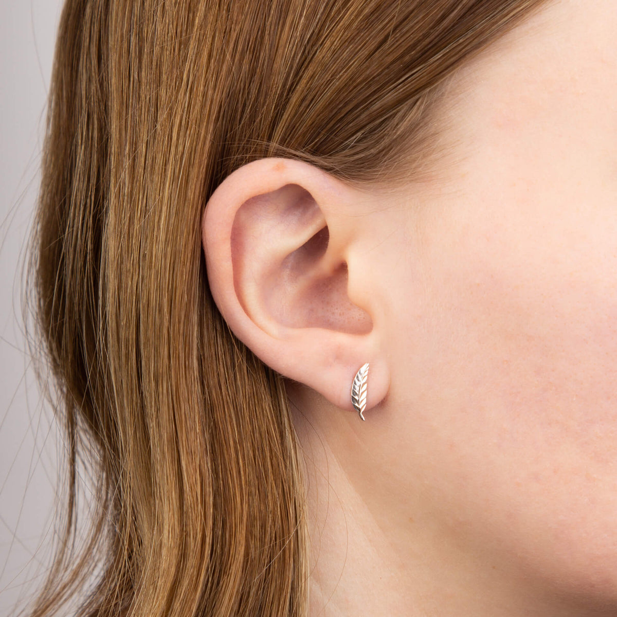 Elements Gold Feather Stud Earrings-1