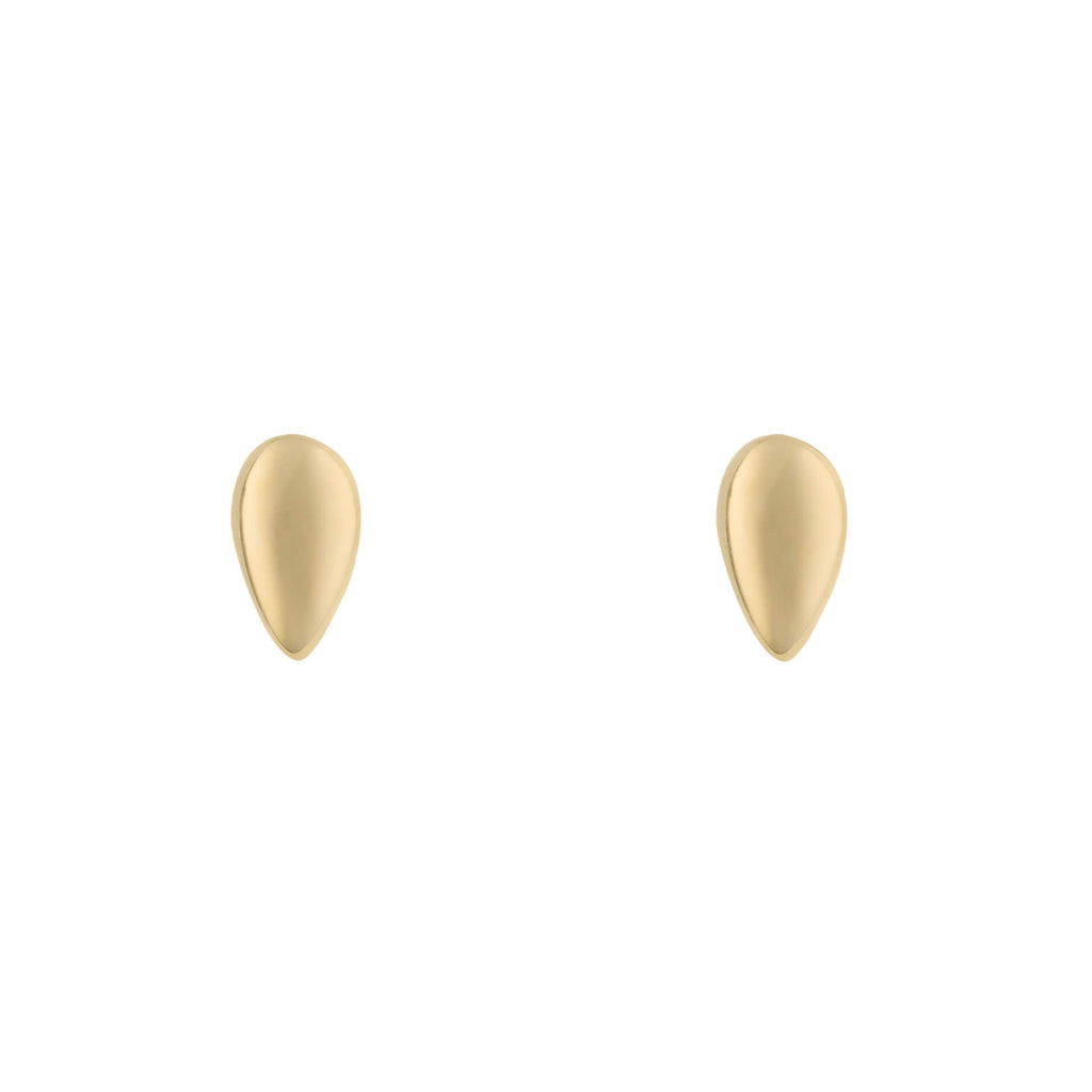Elements Gold Plain Teardrop Stud Earrings-0