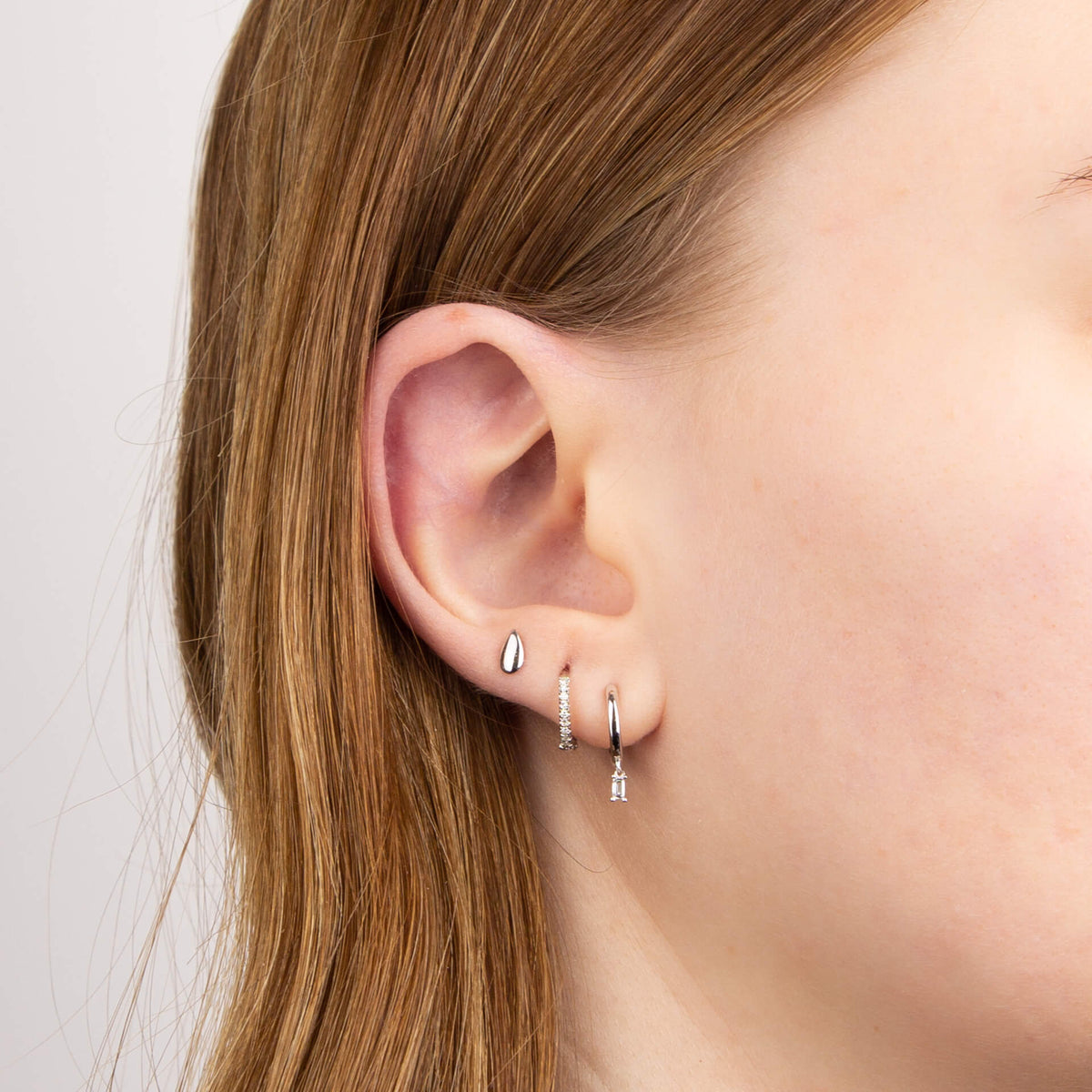 Elements Gold Hoop Earrings with Pave Diamonds-2