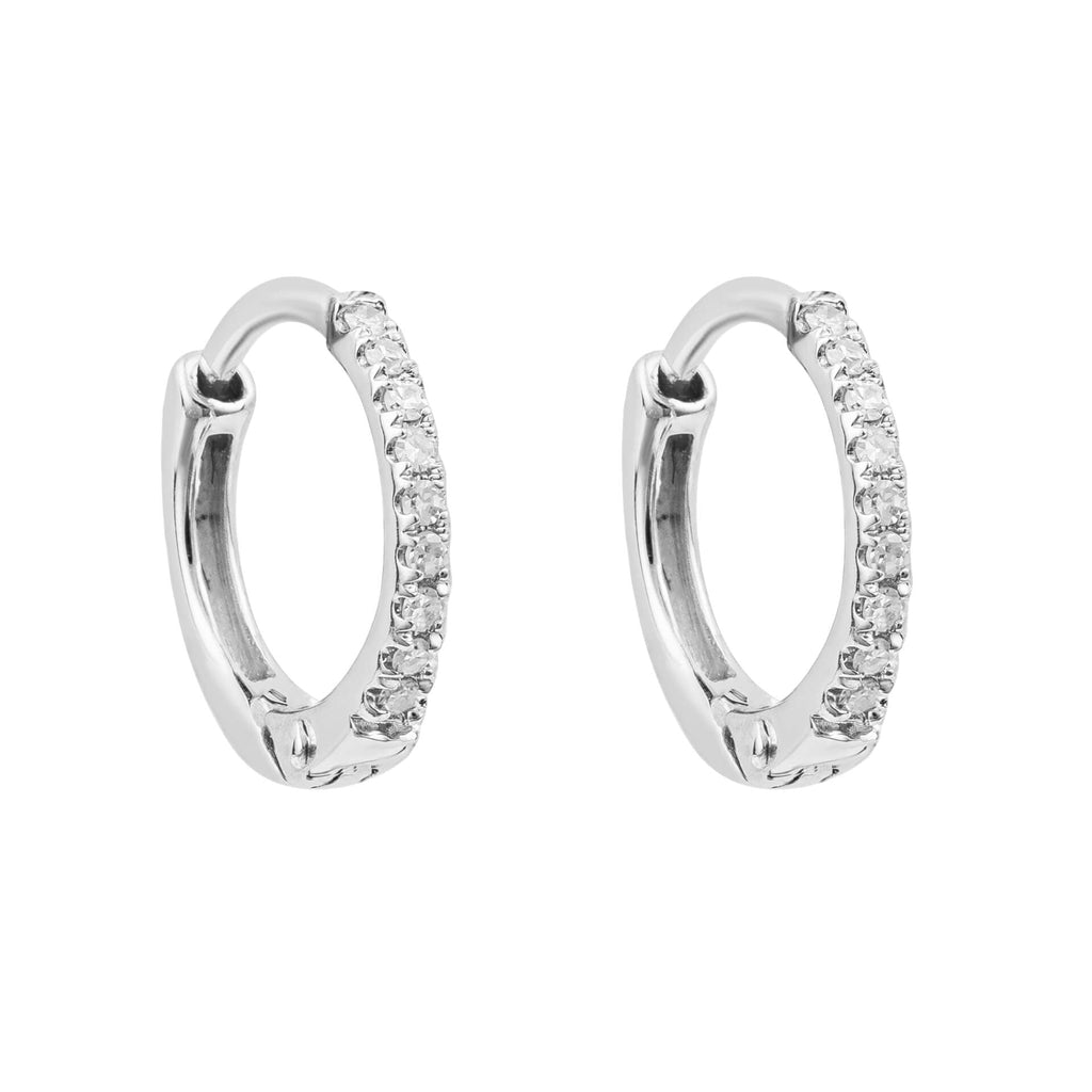 Elements Gold Hoop Earrings with Pave Diamonds-0