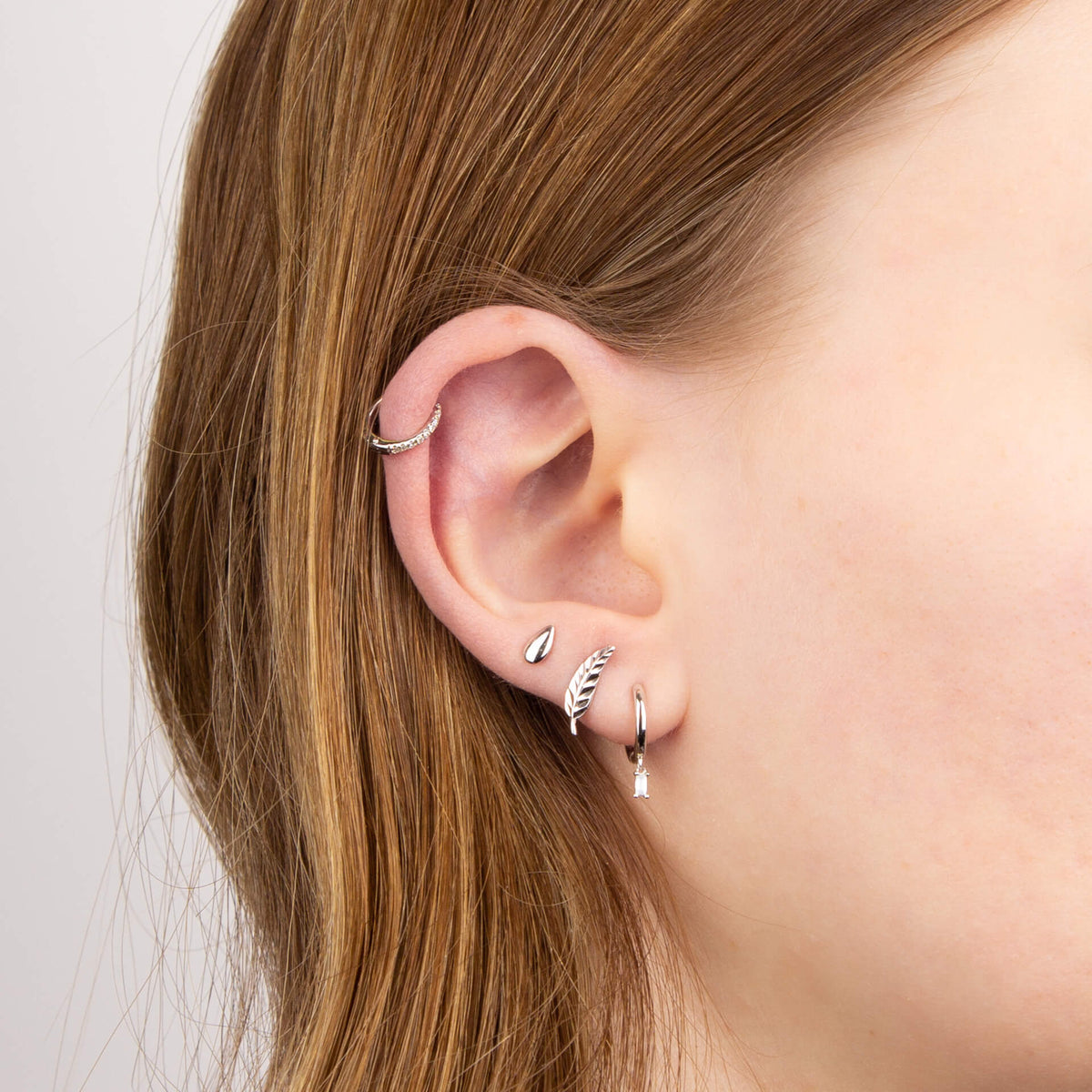 Elements Gold Feather Stud Earrings-2
