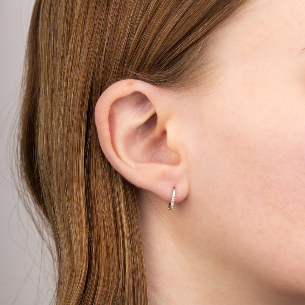 Elements Gold Hoop Earrings with Pave Diamonds-1