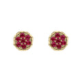 Elements Gold Seven Stone Ruby Cluster Earrings-0