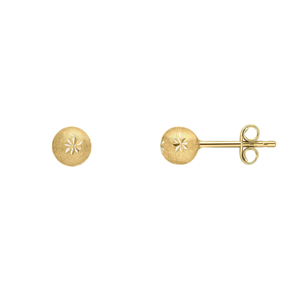 Elements Gold Starburst Detail Ball Stud Earrings-0