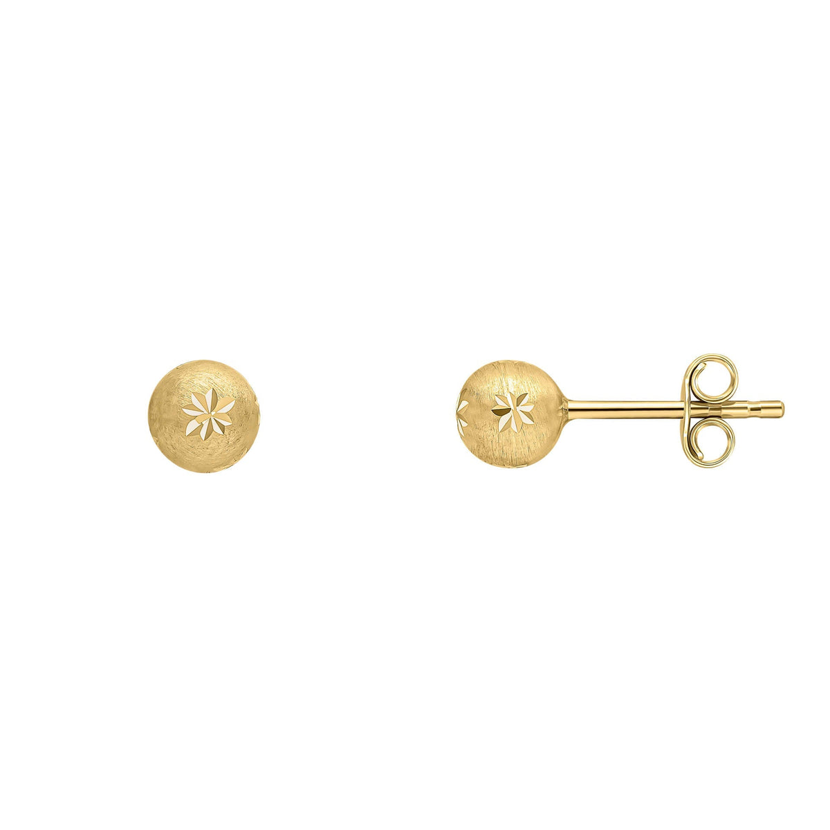 Elements Gold Starburst Detail Ball Stud Earrings-0