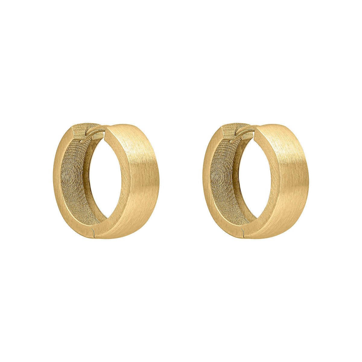 Elements Gold Brushed Chunky Hoop Earrings-0