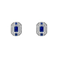 Elements Gold Sapphire Channel and Diamond Stud Earrings-0