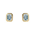 Elements Gold Elongated Octagon Aquamarine Stud Earrings-0