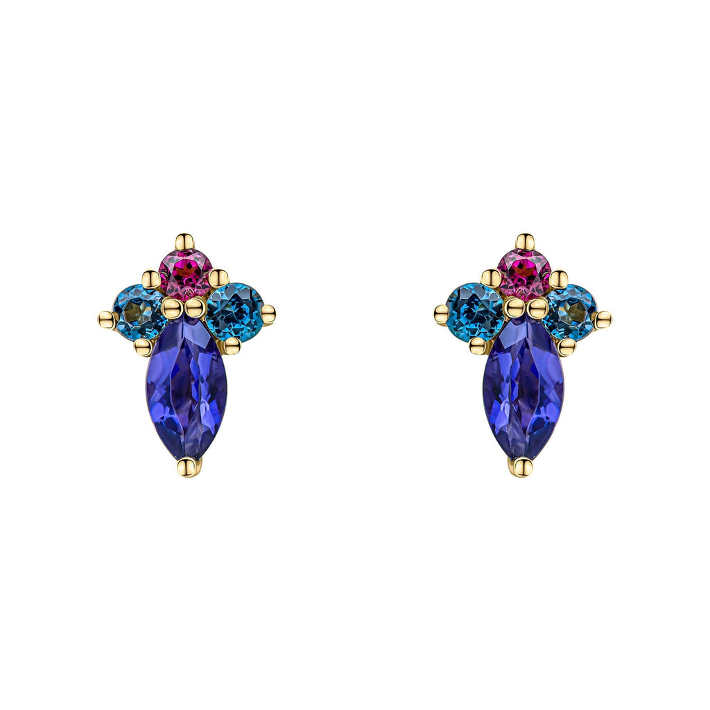 Elements Gold Barcelona Cluster Stud Earrings-0