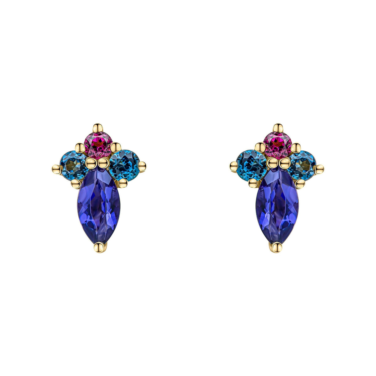 Elements Gold Barcelona Cluster Stud Earrings-0