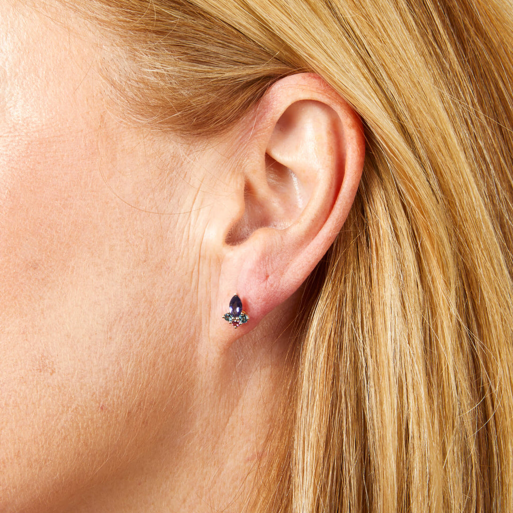 Elements Gold Barcelona Cluster Stud Earrings-1