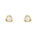 Elements Gold Petal Set Pearl Stud Earrings-0
