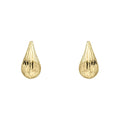 Elements Gold Ridged Teardrop Stud Earrings-0