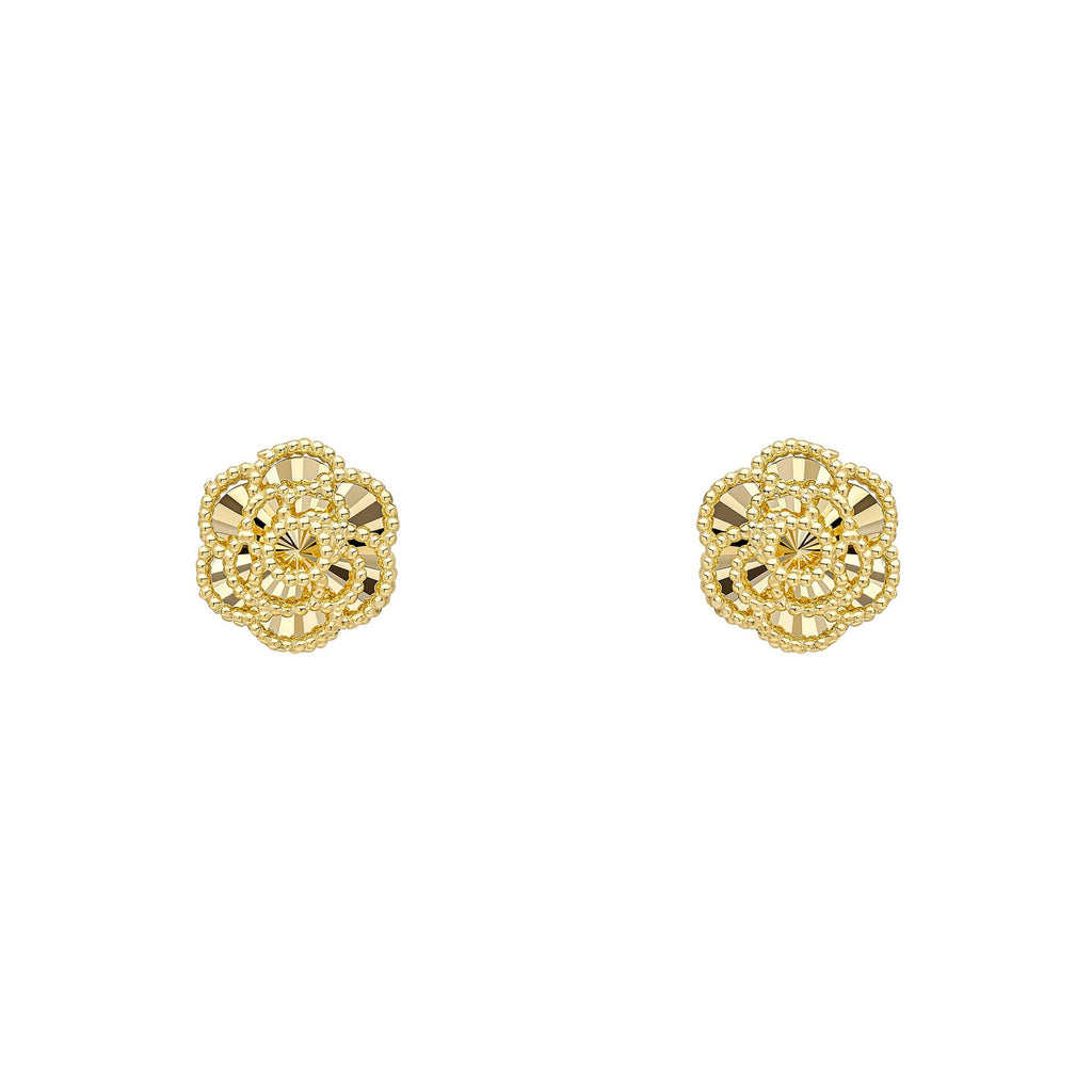 Elements Gold English Rose Stud Earrings-0
