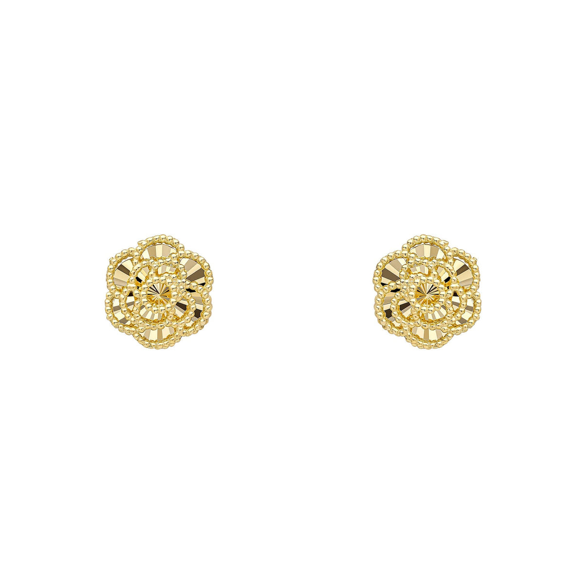 Elements Gold English Rose Stud Earrings-0
