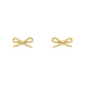 Elements Gold Rope Bow Stud Earrings-0