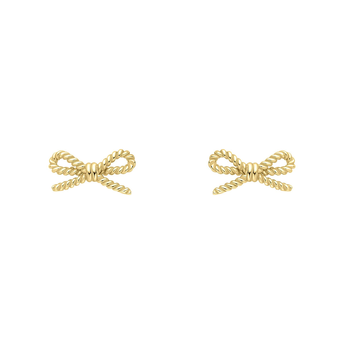 Elements Gold Rope Bow Stud Earrings-0